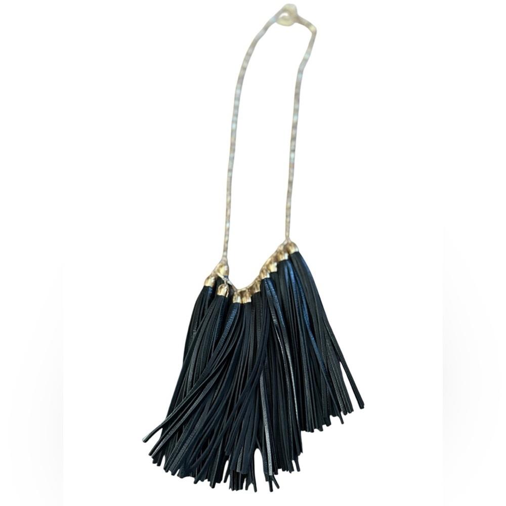 BaubleBar Black and Gold Tassel Necklace